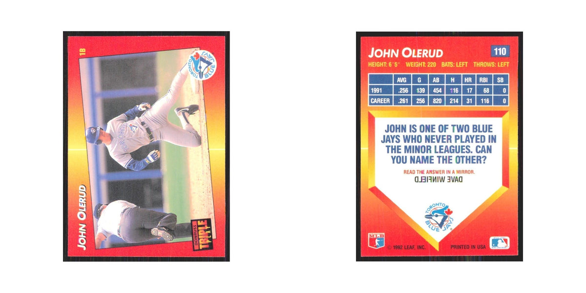1992 Triple Play John Olerud Blue Jays #110