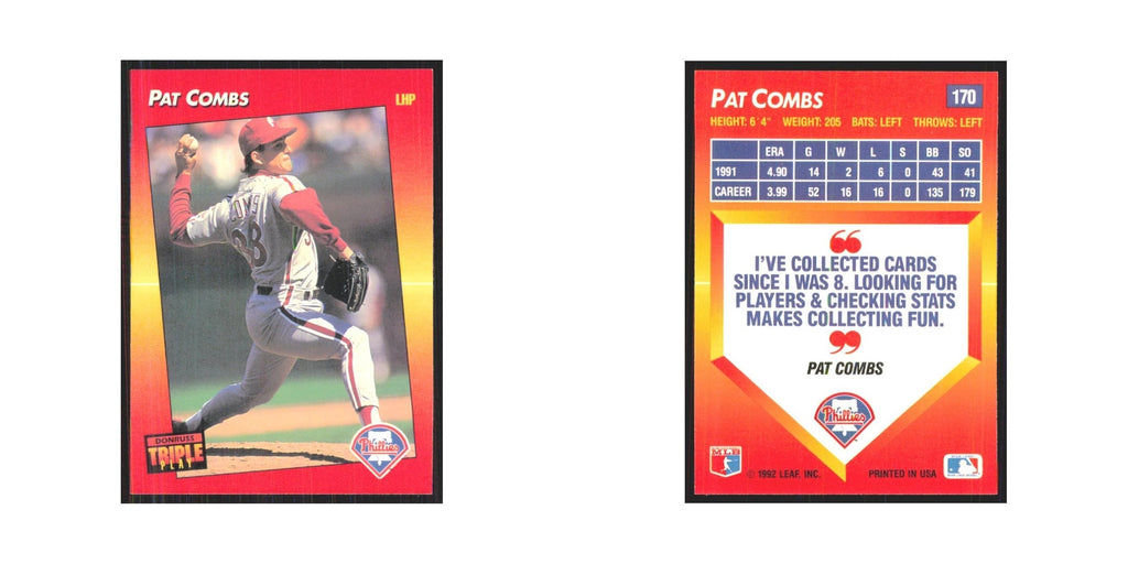 1992 Triple Play Pat Combs Phillies #170