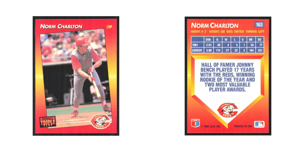 1992 Triple Play Norm Charlton Reds #163