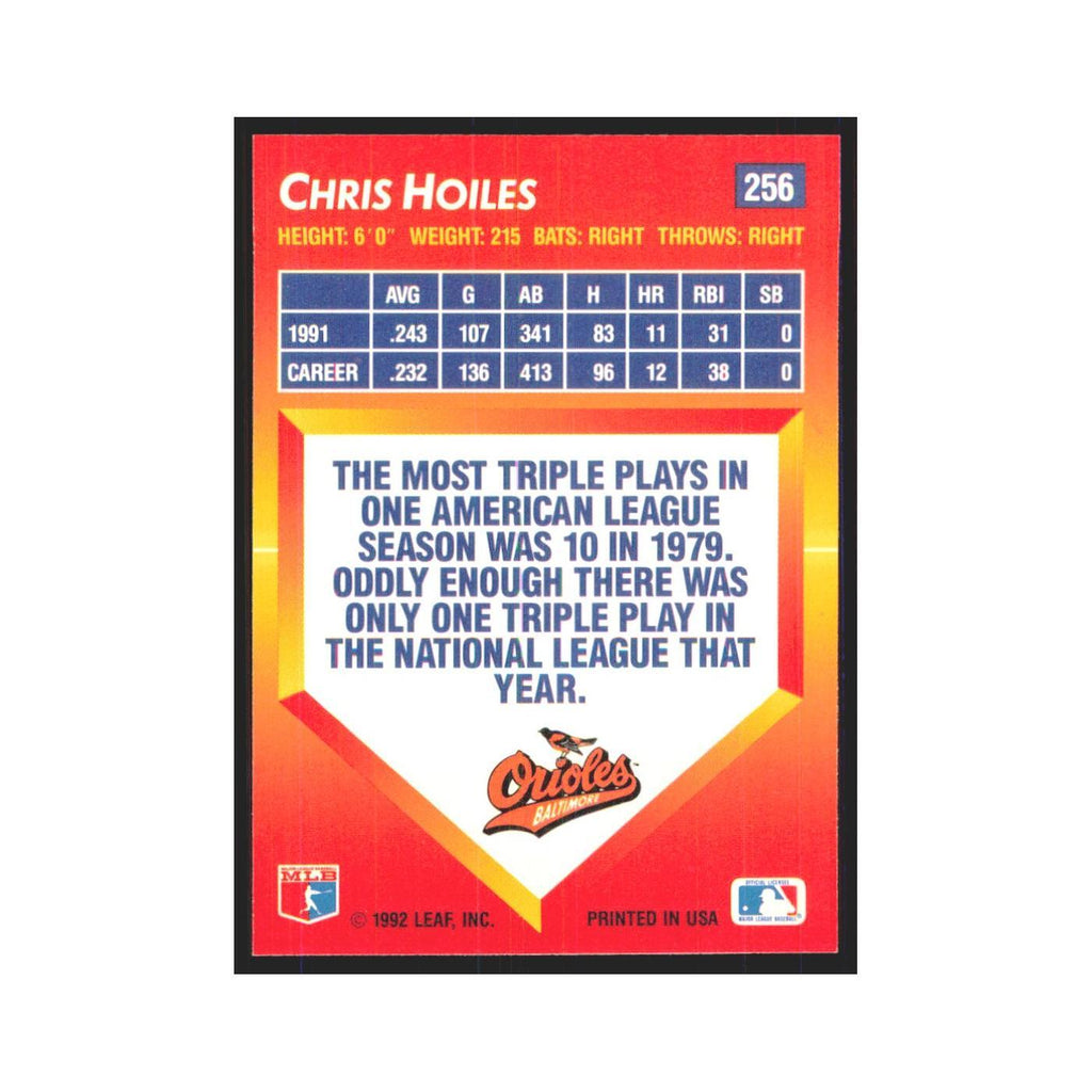 1992 Triple Play Chris Hoiles Orioles #256