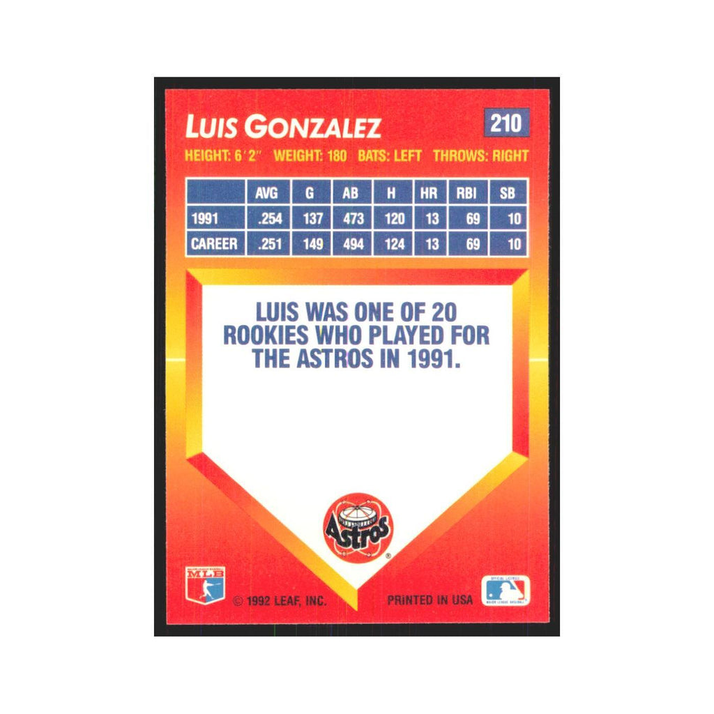 1992 Triple Play Luis Gonzalez Astros #210