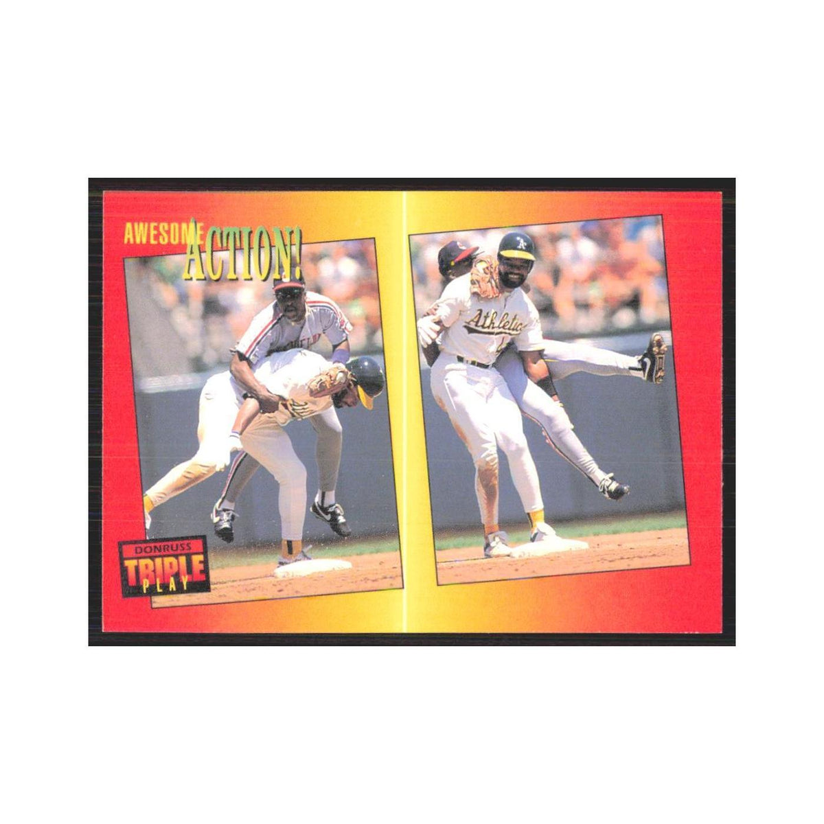 1992 Triple Play Dave Henderson/Jerry Browne Oakland Athletics/Cleveland Indians