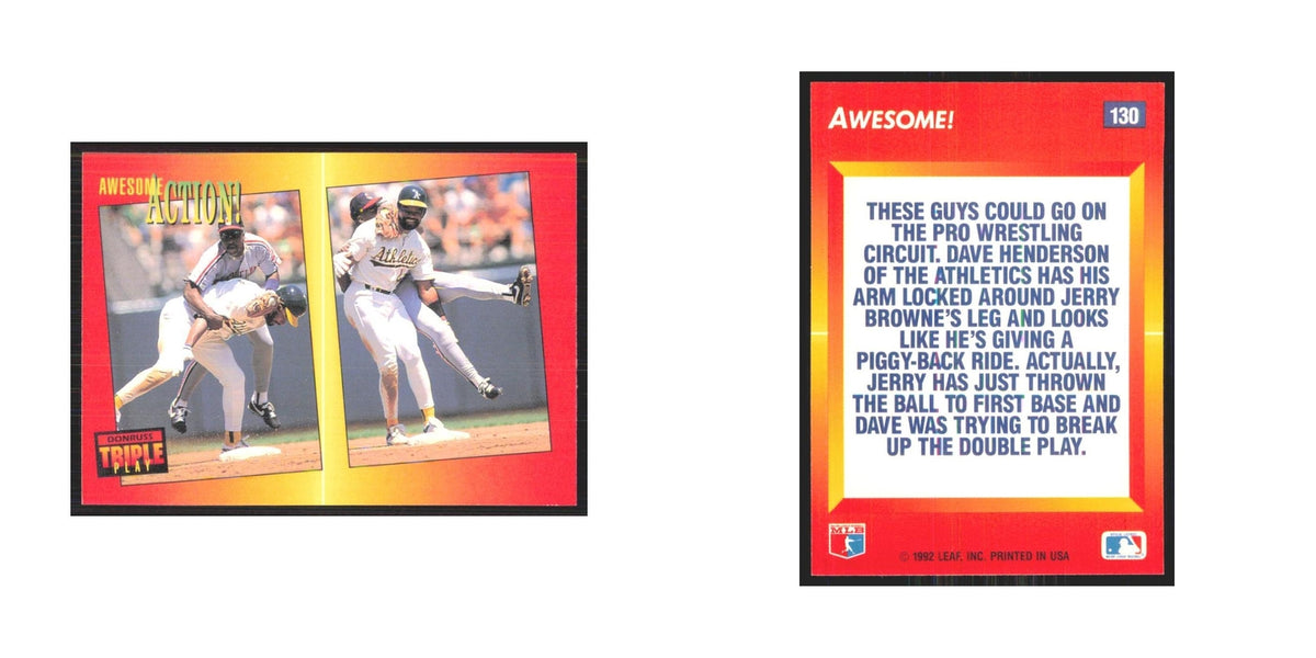 1992 Triple Play Dave Henderson/Jerry Browne Oakland Athletics/Cleveland Indians