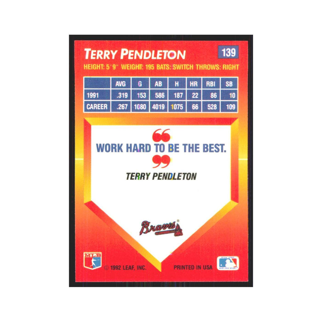 1992 Triple Play Terry Pendleton Braves #139