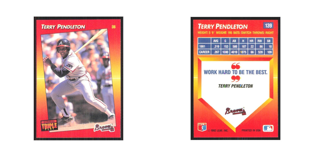 1992 Triple Play Terry Pendleton Braves #139