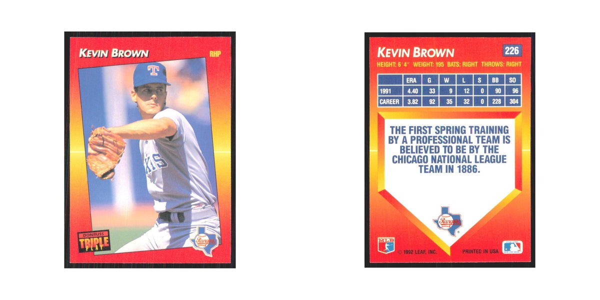 1992 Triple Play Kevin Brown Rangers #226