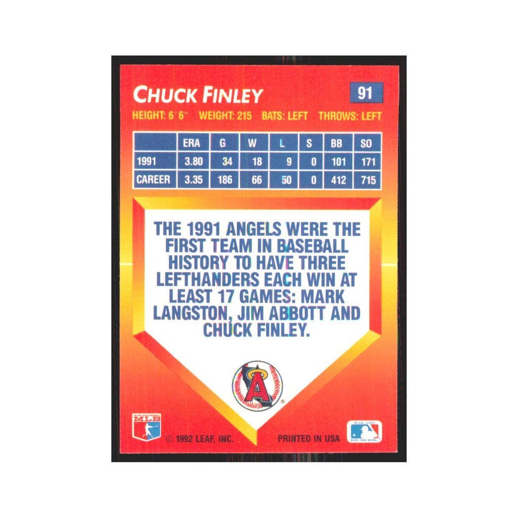 1992 Triple Play Chuck Finley Angels #91