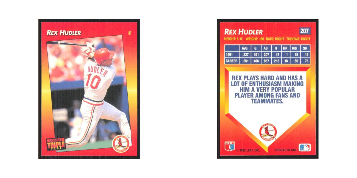 1992 Triple Play Rex Hudler Cardinals #207