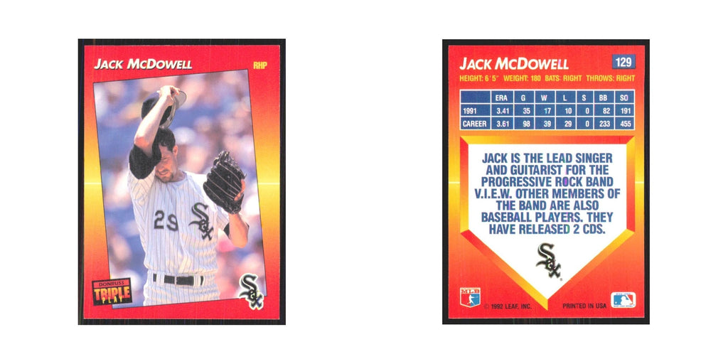 1992 Triple Play Jack McDowell White Sox #129