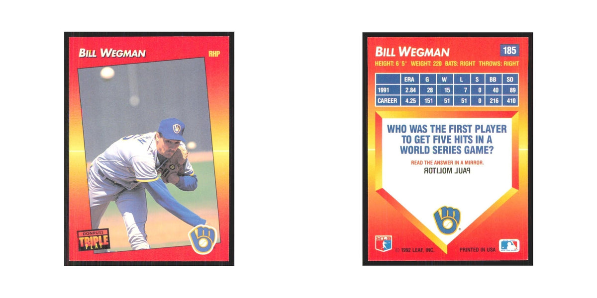 1992 Triple Play Bill Wegman Brewers #185