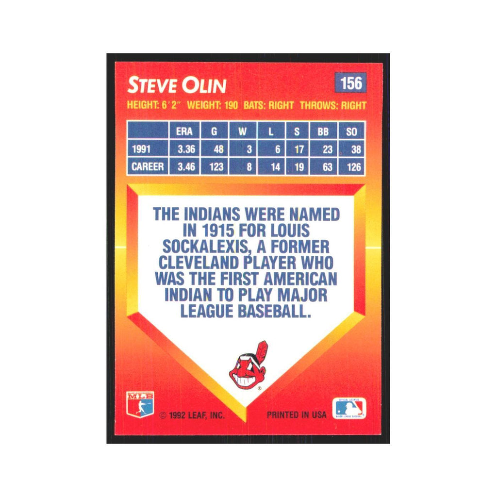 1992 Triple Play Steve Olin Indians #156
