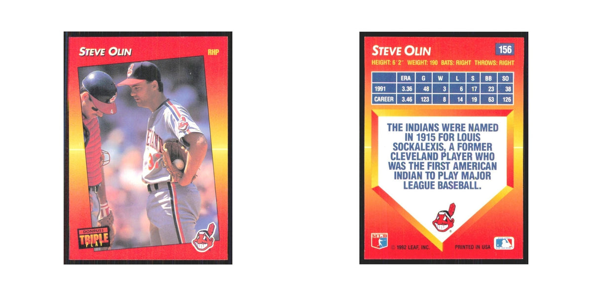 1992 Triple Play Steve Olin Indians #156