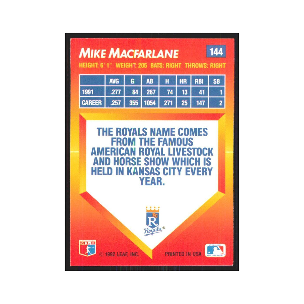 1992 Triple Play Mike Macfarlane Royals #144