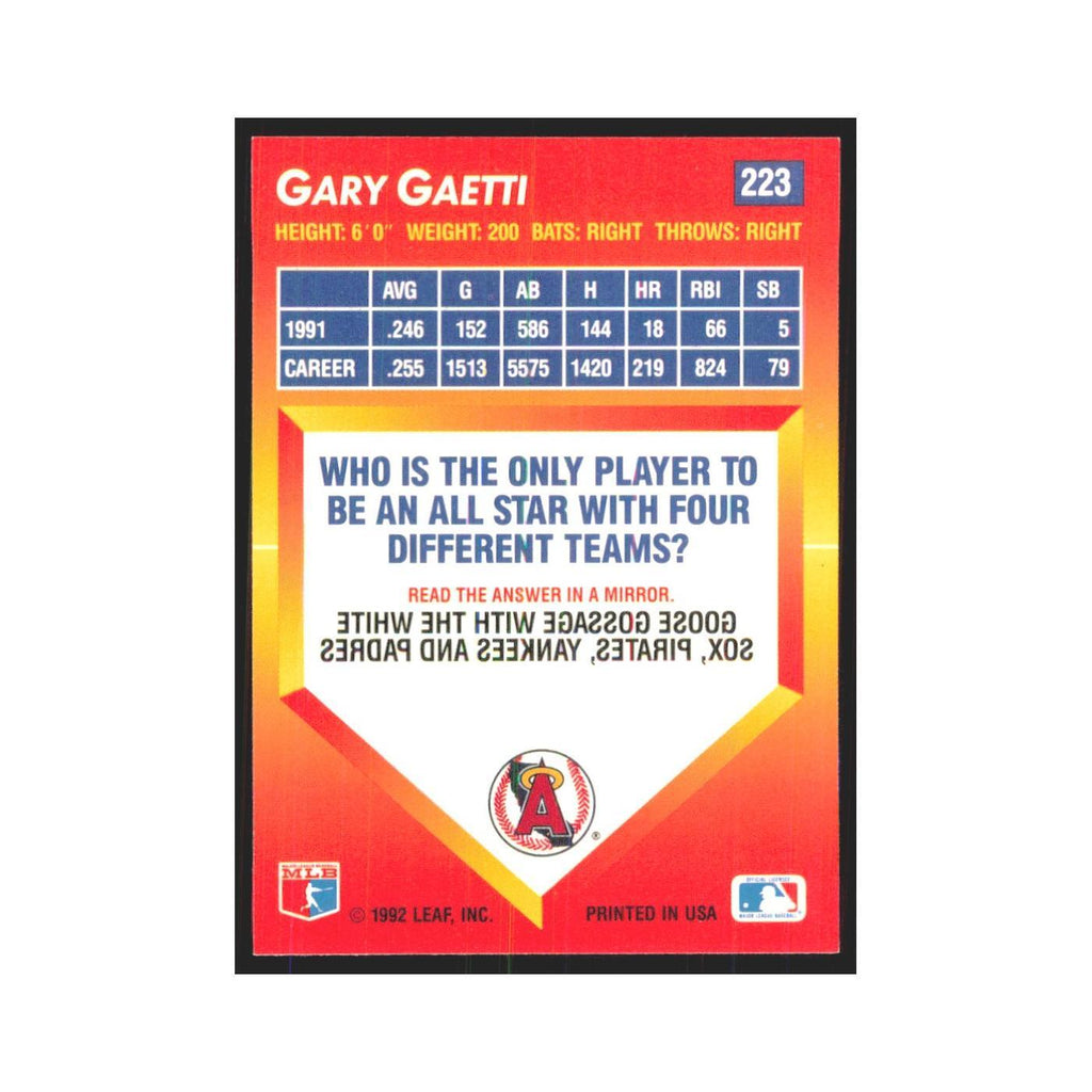 1992 Triple Play Gary Gaetti Angels #223