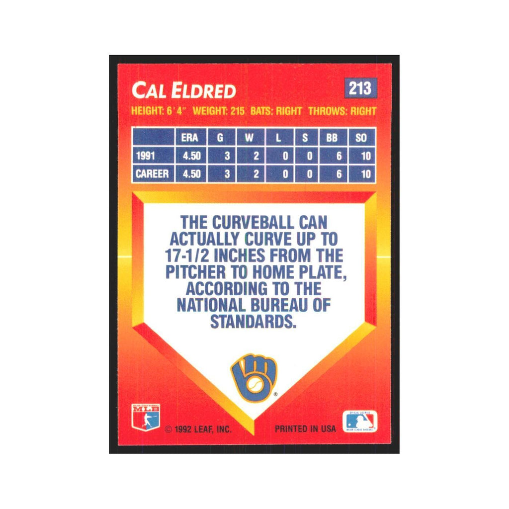 1992 Triple Play Cal Eldred Brewers #213