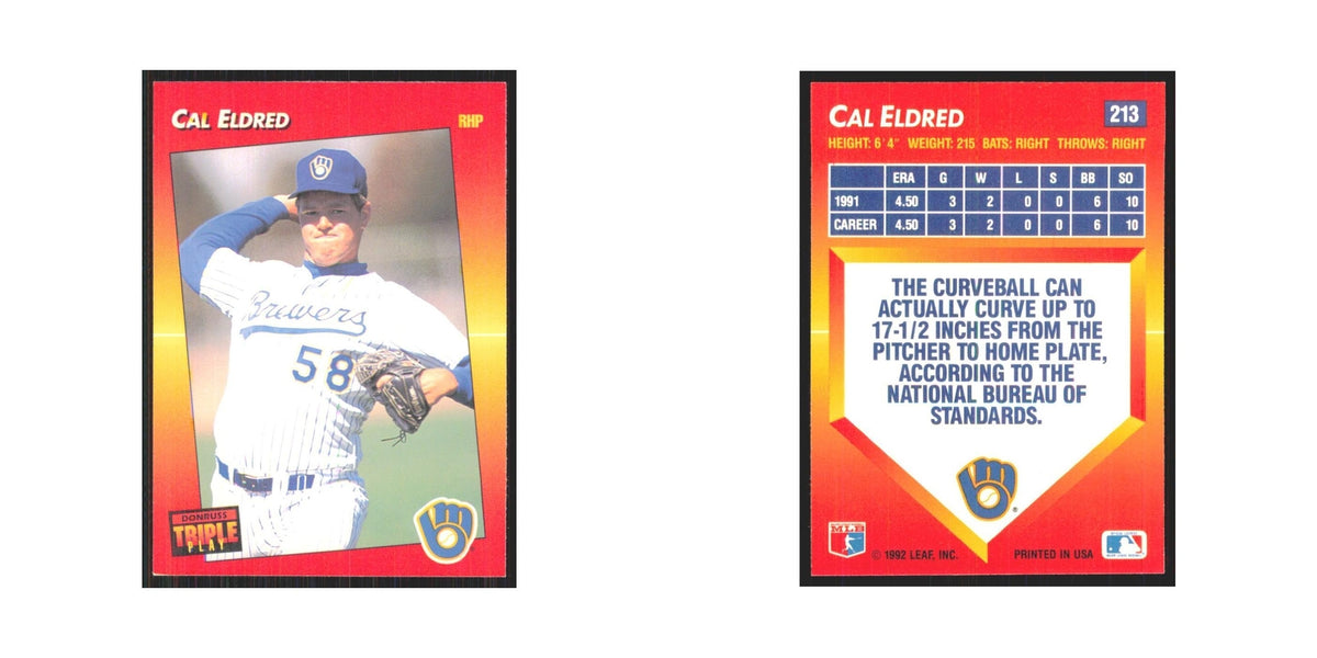1992 Triple Play Cal Eldred Brewers #213
