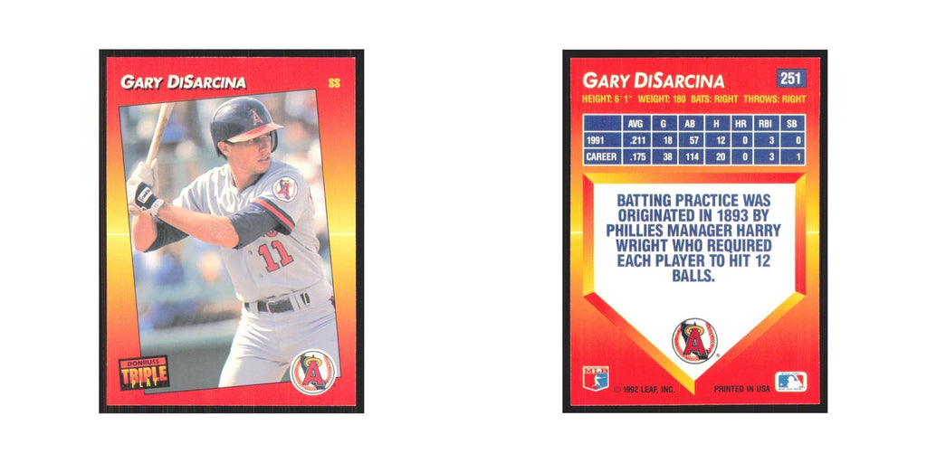 1992 Triple Play Gary DiSarcina Angels #251