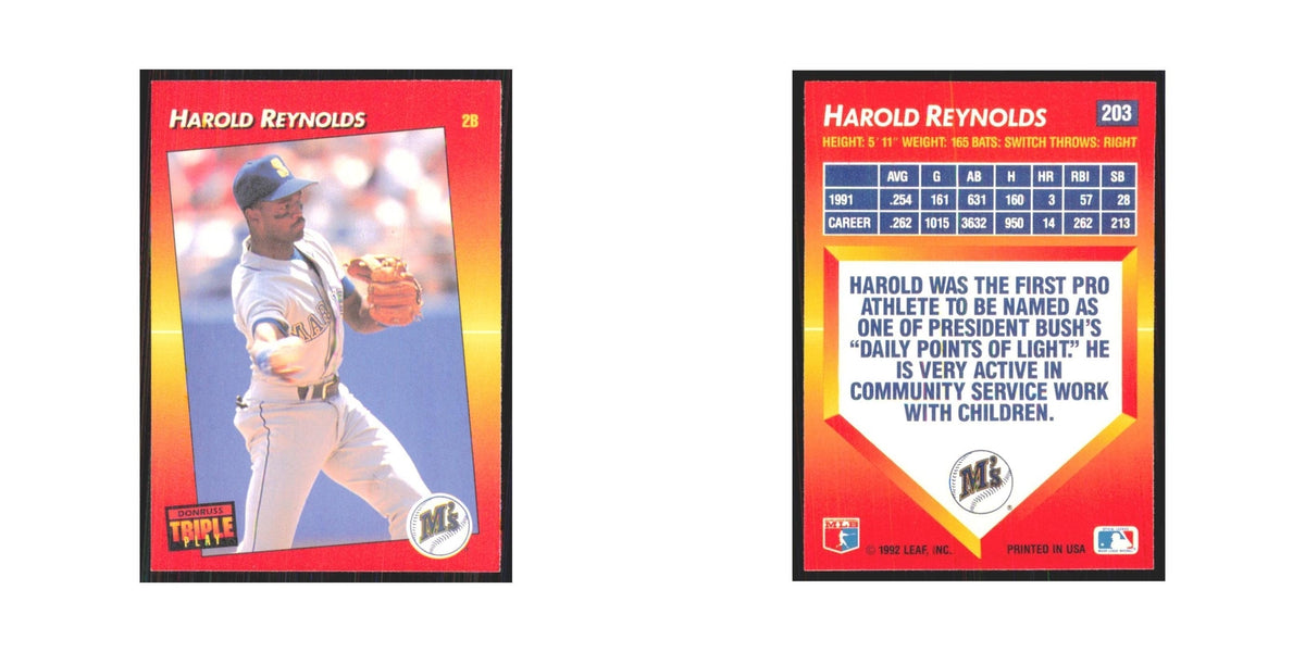 1992 Triple Play Harold Reynolds Mariners #203