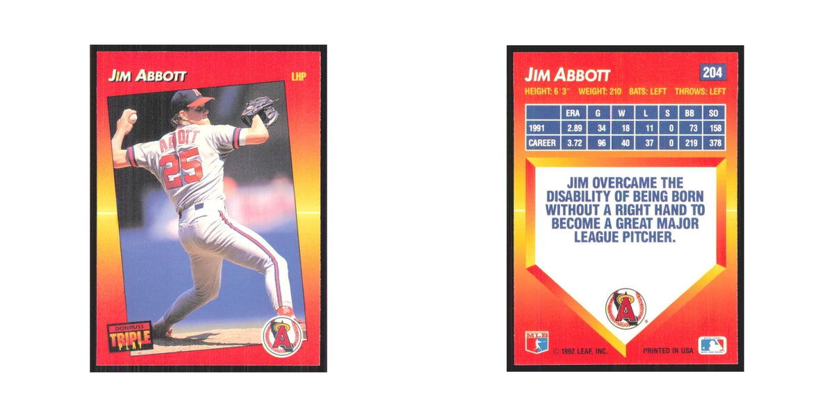 1992 Triple Play Jim Abbott Angels #204