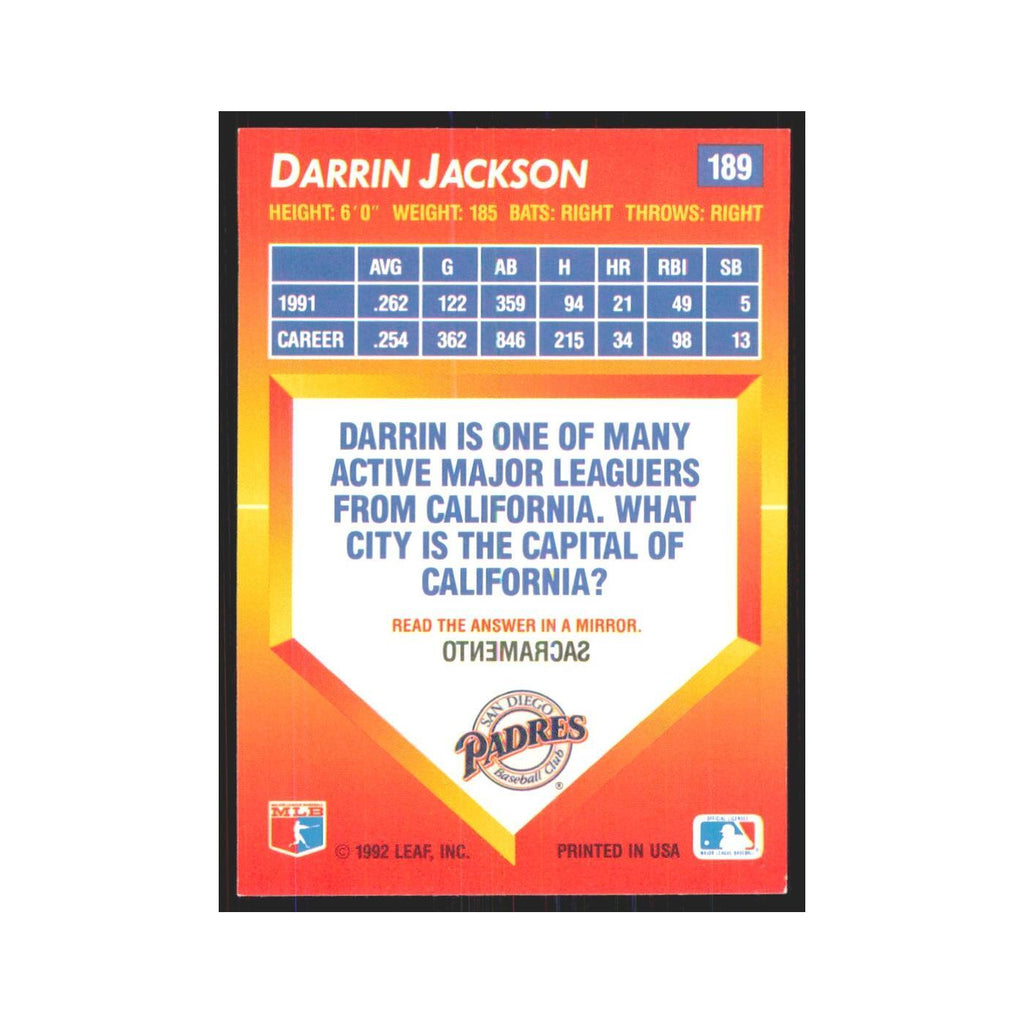 1992 Triple Play Darrin Jackson Padres #189