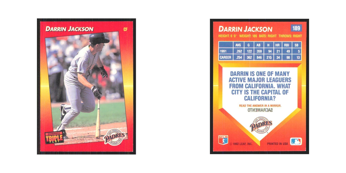 1992 Triple Play Darrin Jackson Padres #189