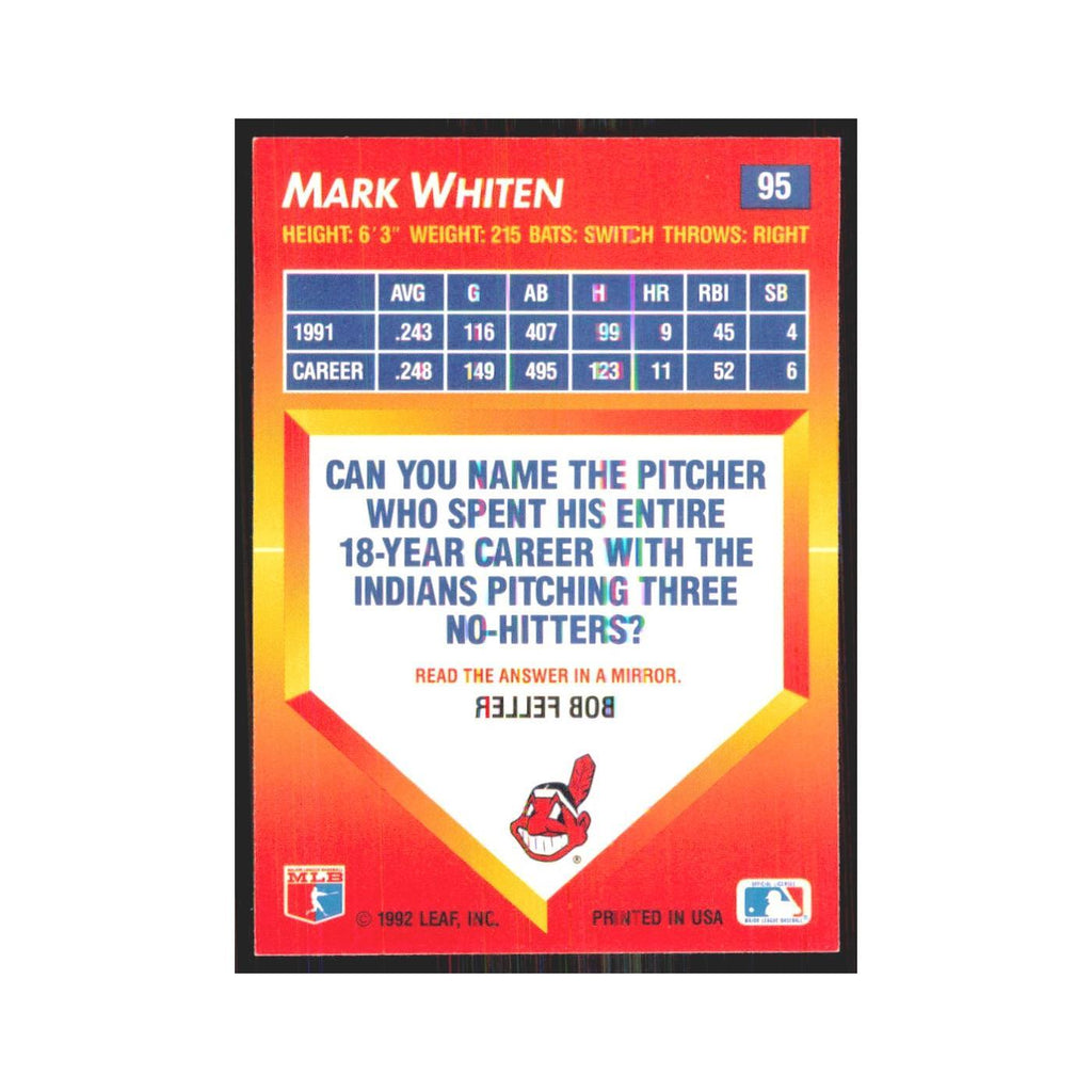 1992 Triple Play Mark Whiten Indians #95