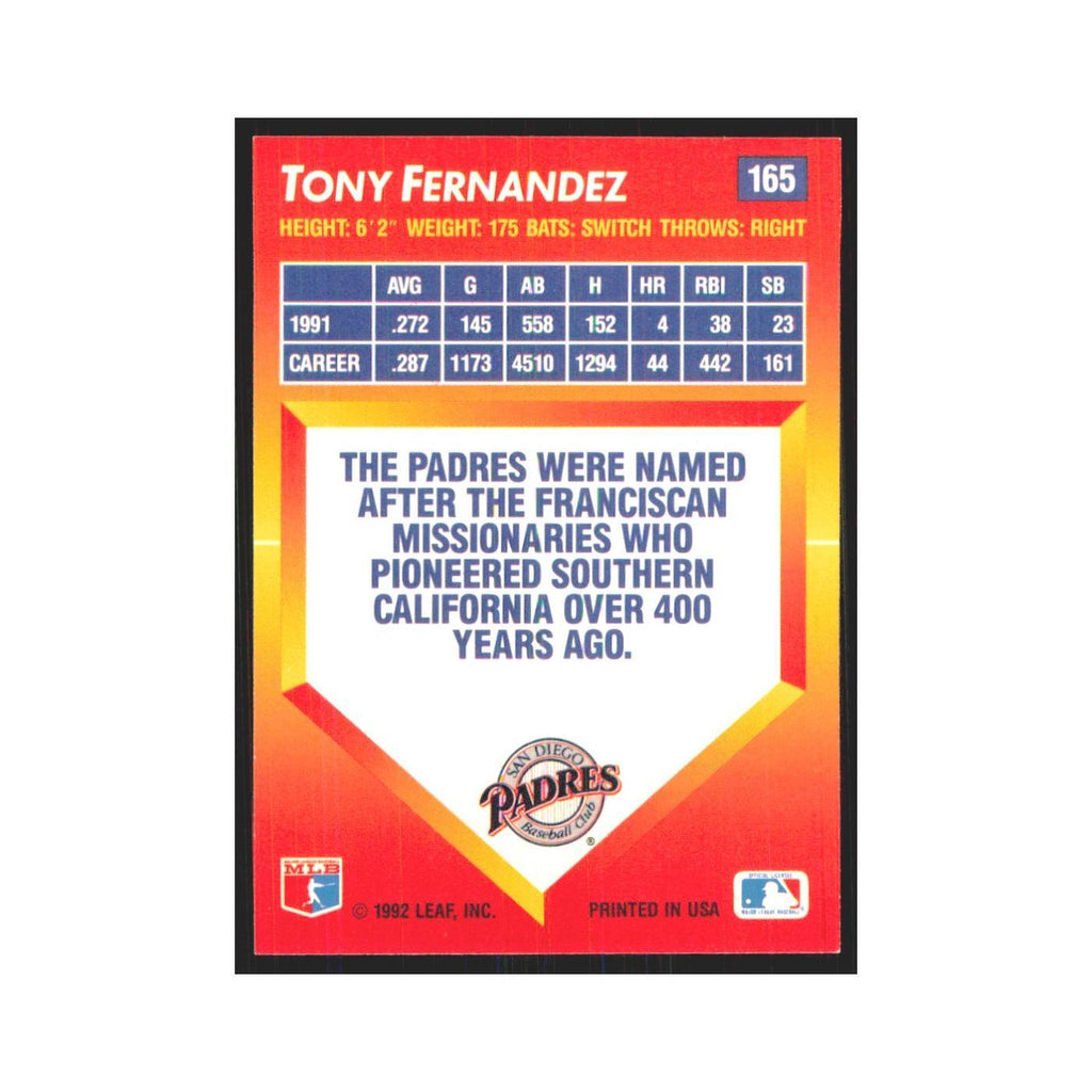 1992 Triple Play Tony Fernandez Padres #165