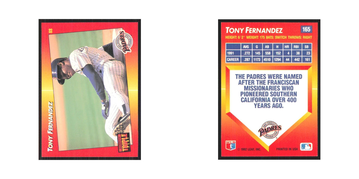 1992 Triple Play Tony Fernandez Padres #165