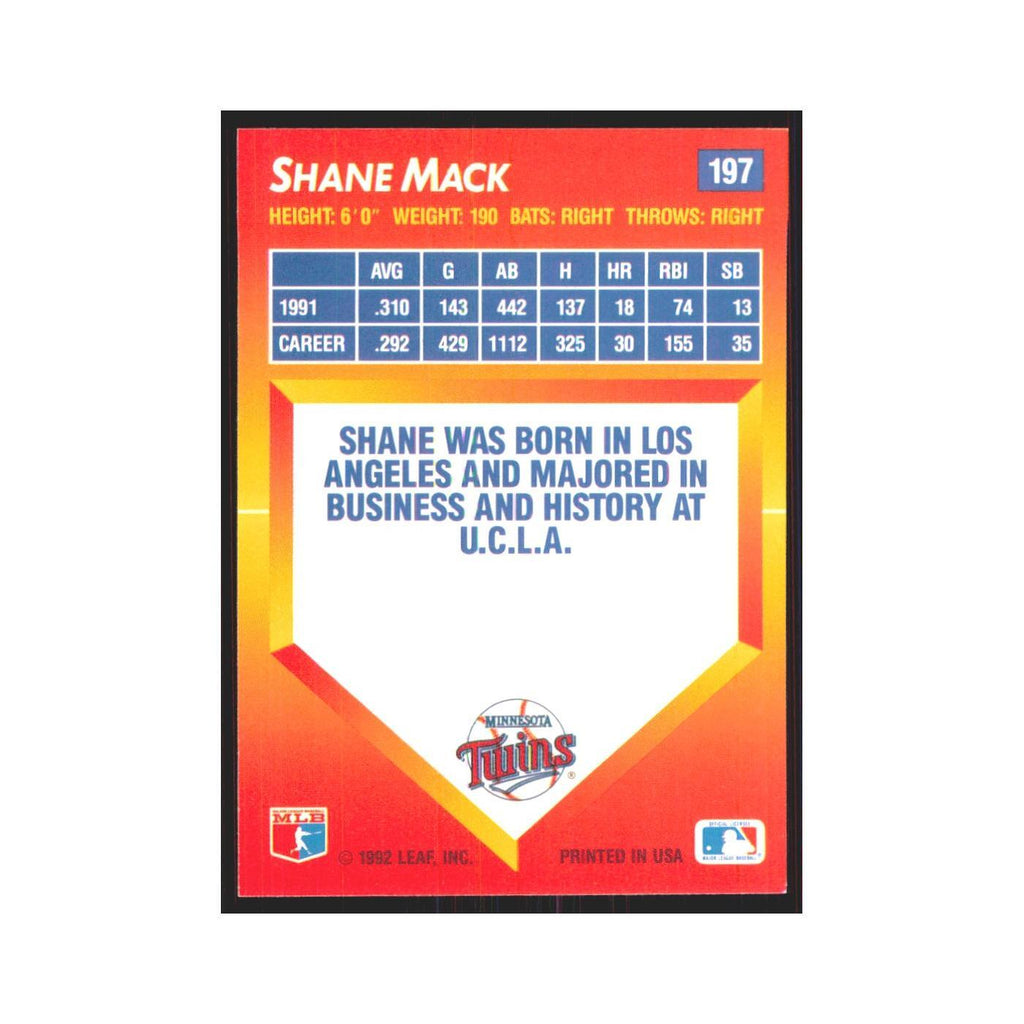 1992 Triple Play Shane Mack Twins #197