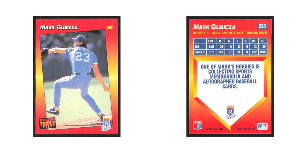 1992 Triple Play Mark Gubicza Royals #233