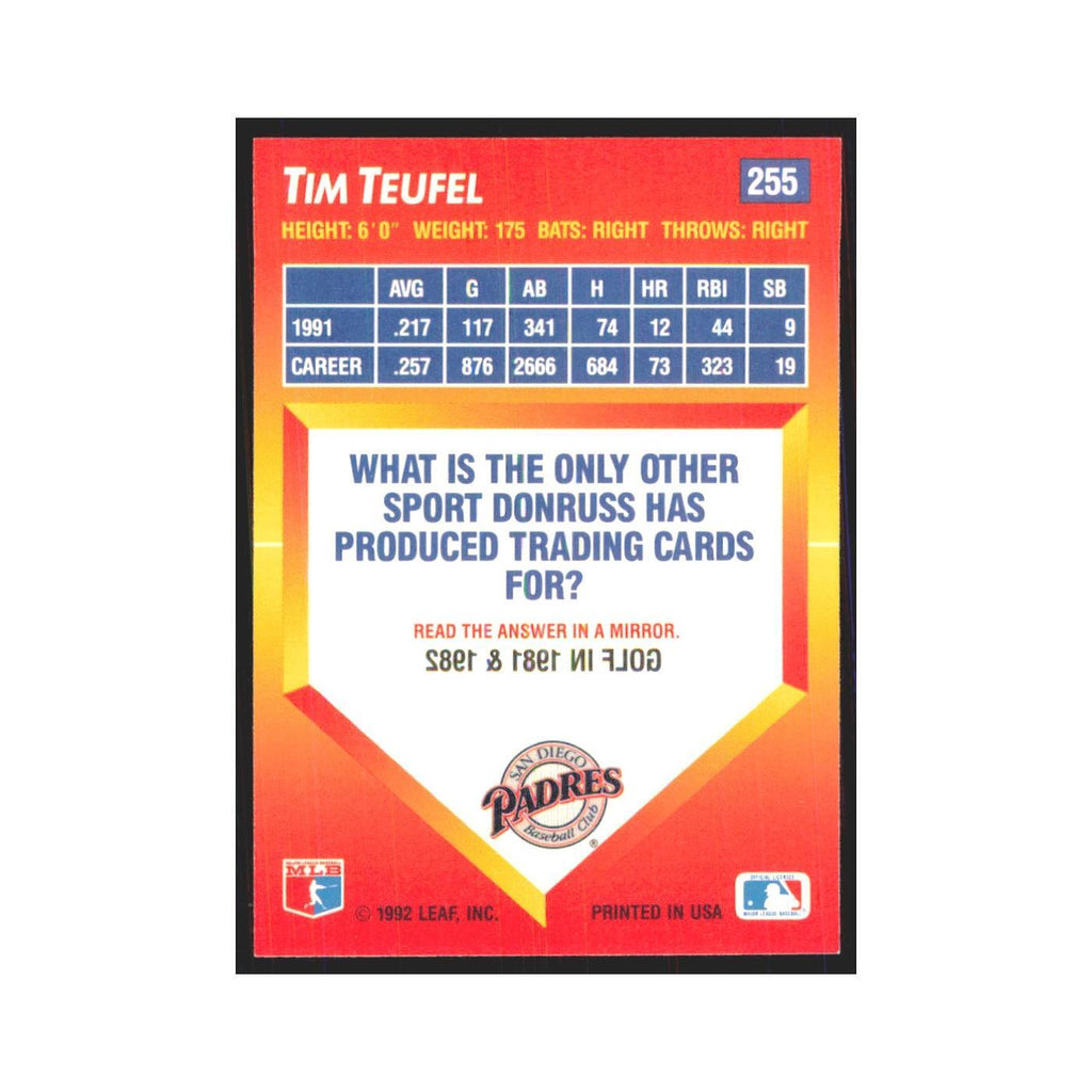 1992 Triple Play Tim Teufel Padres #255