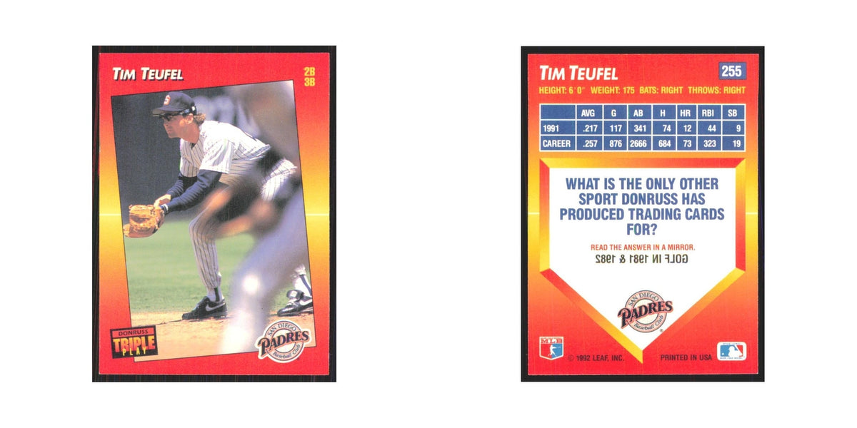 1992 Triple Play Tim Teufel Padres #255