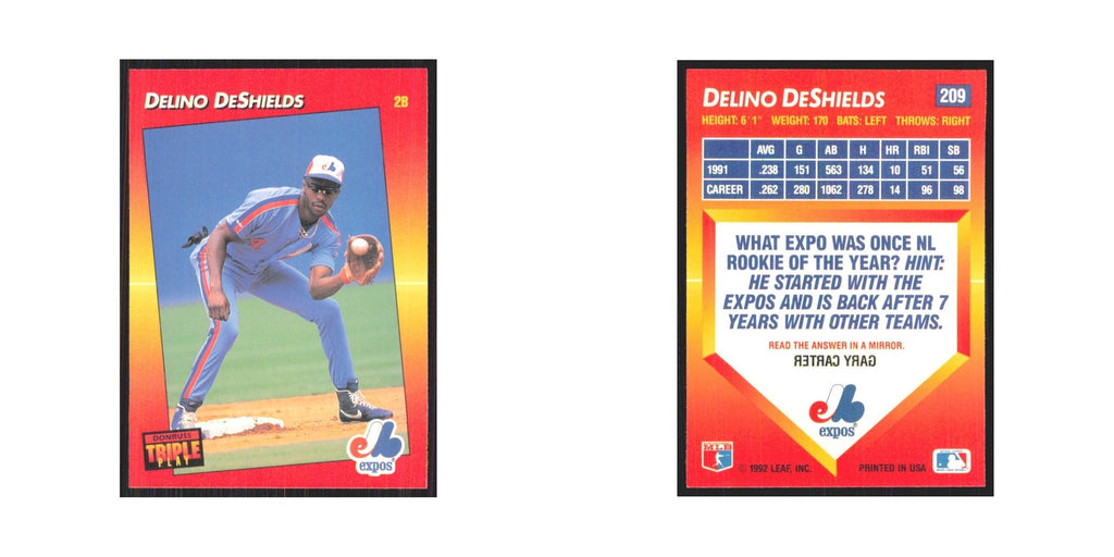 1992 Triple Play Delino DeShields Montreal Expos #209
