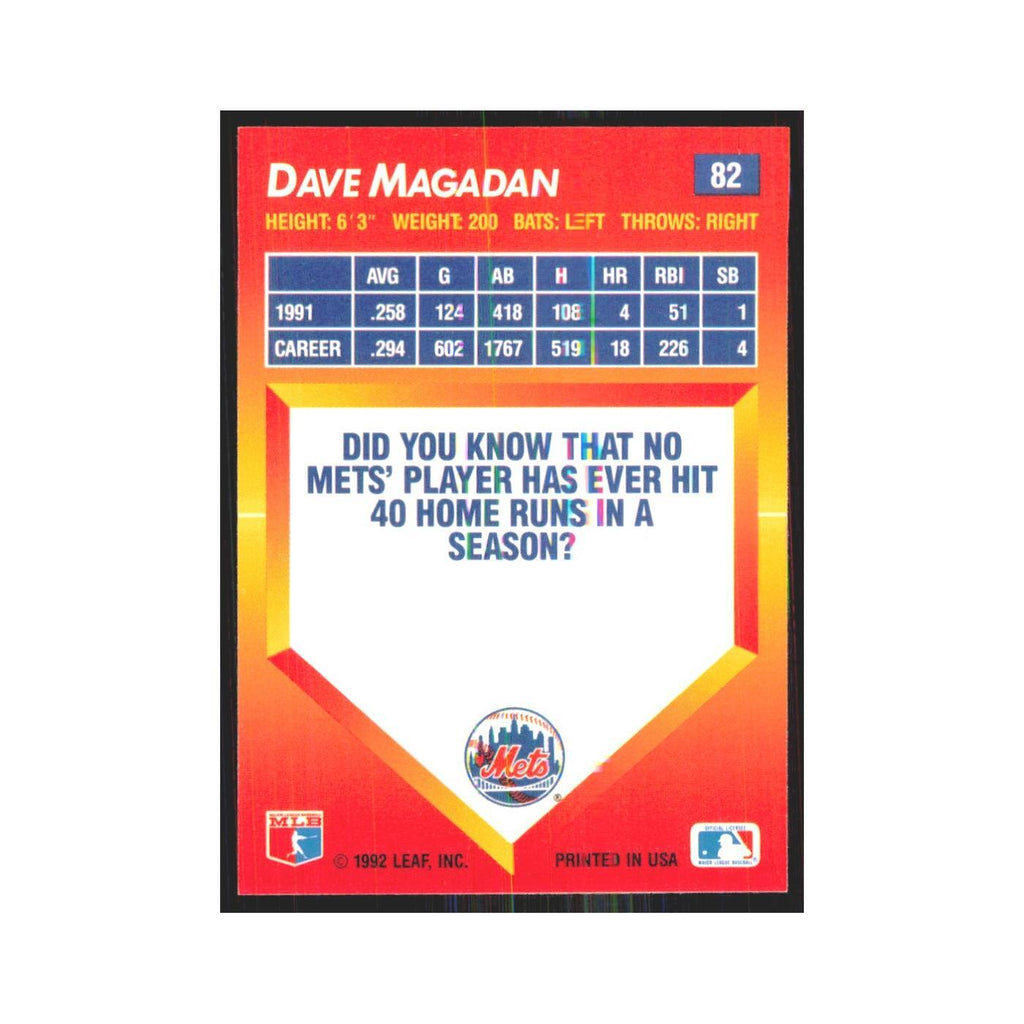 1992 Triple Play Dave Magadan Mets #82