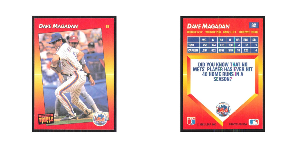 1992 Triple Play Dave Magadan Mets #82