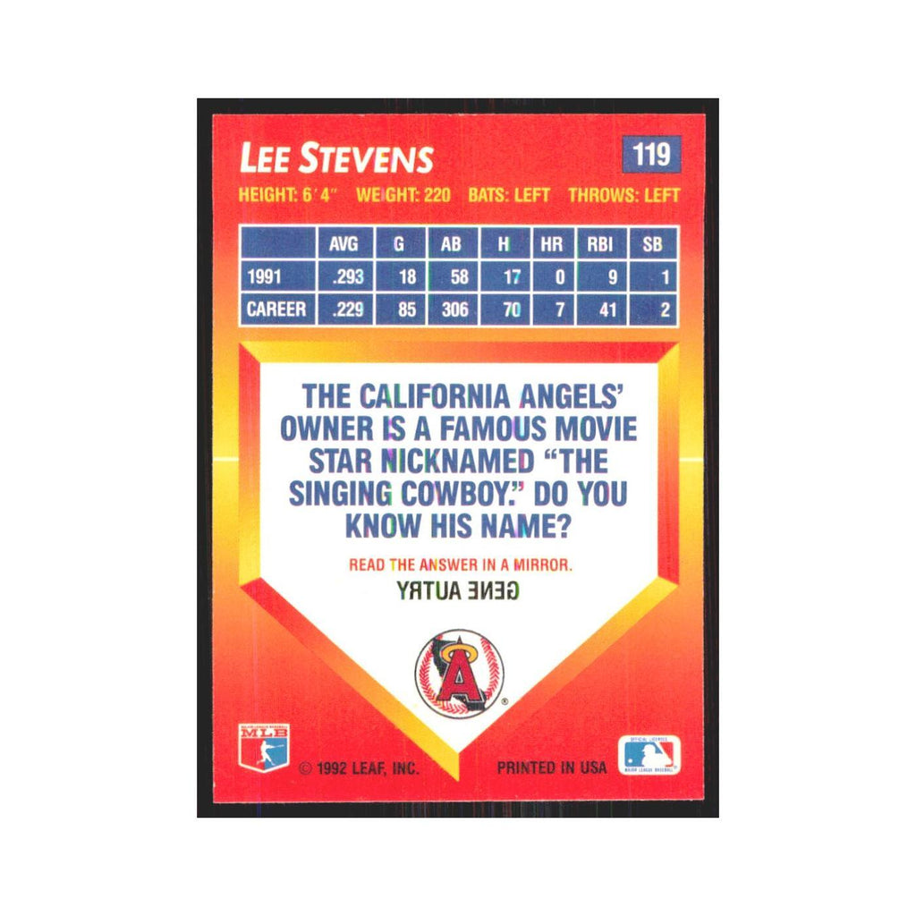 1992 Triple Play Lee Stevens Angels #119