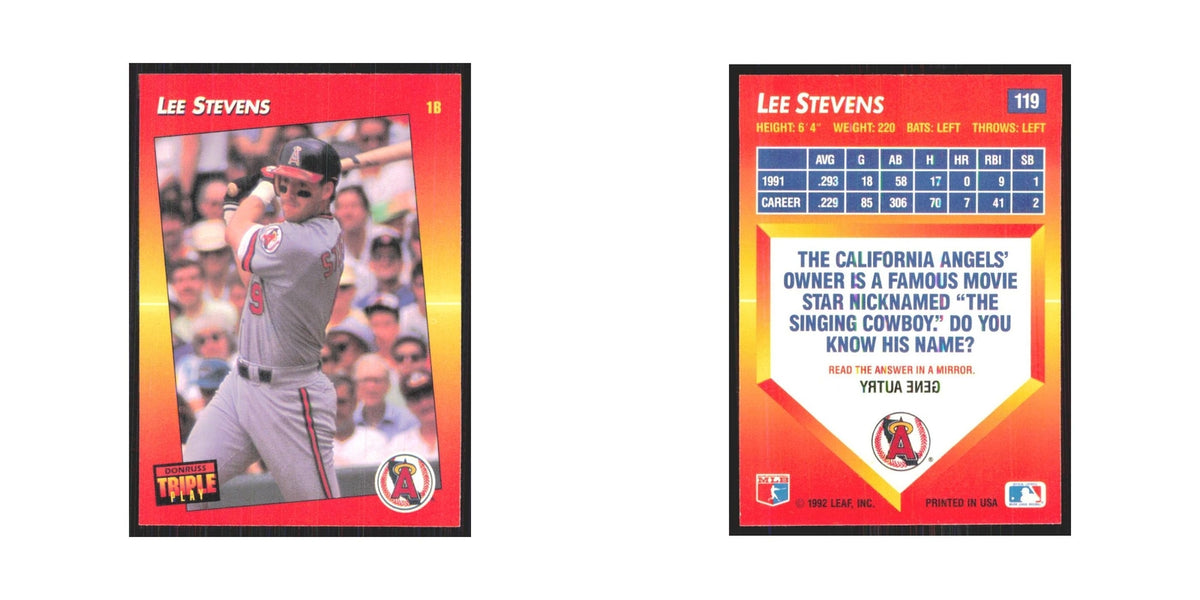 1992 Triple Play Lee Stevens Angels #119
