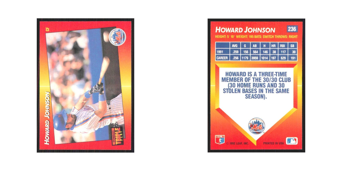 1992 Triple Play Howard Johnson Mets #236