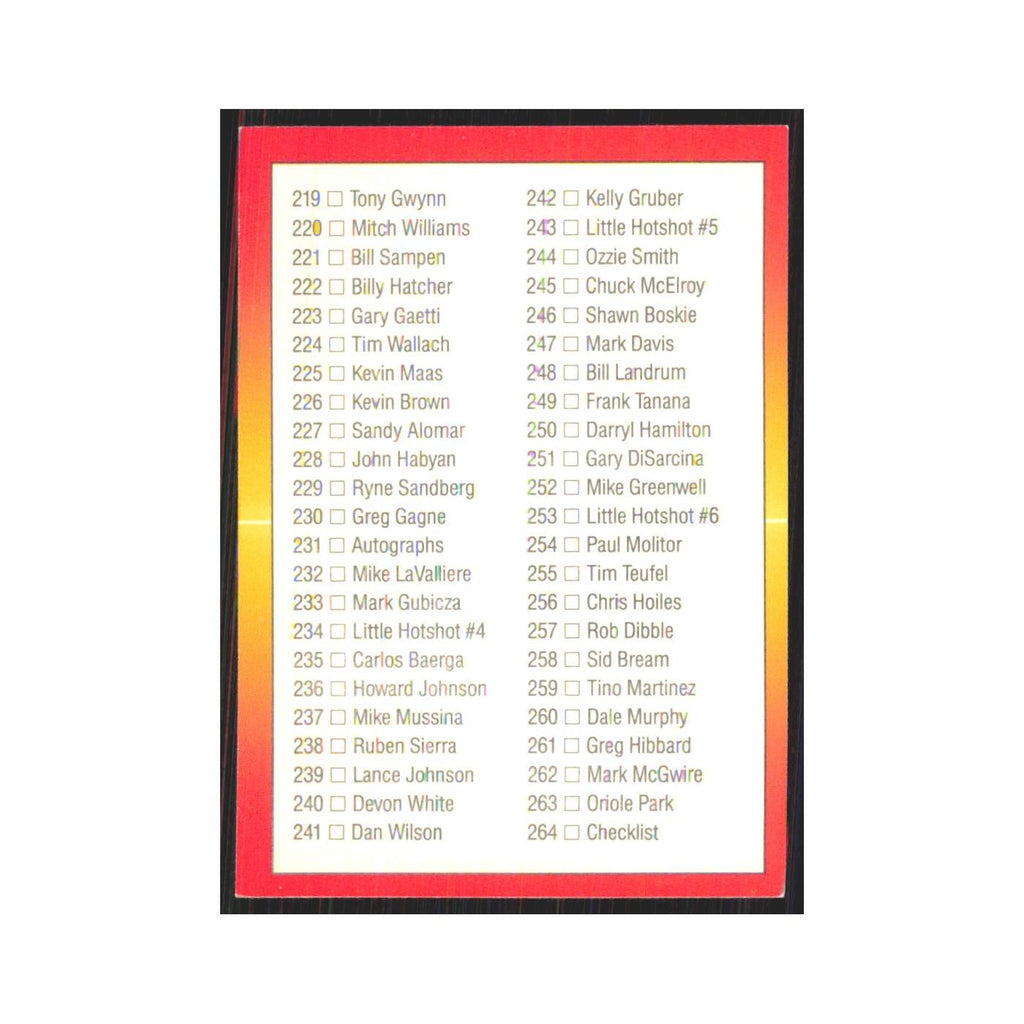 1992 Triple Play Checklist 177-264 #264