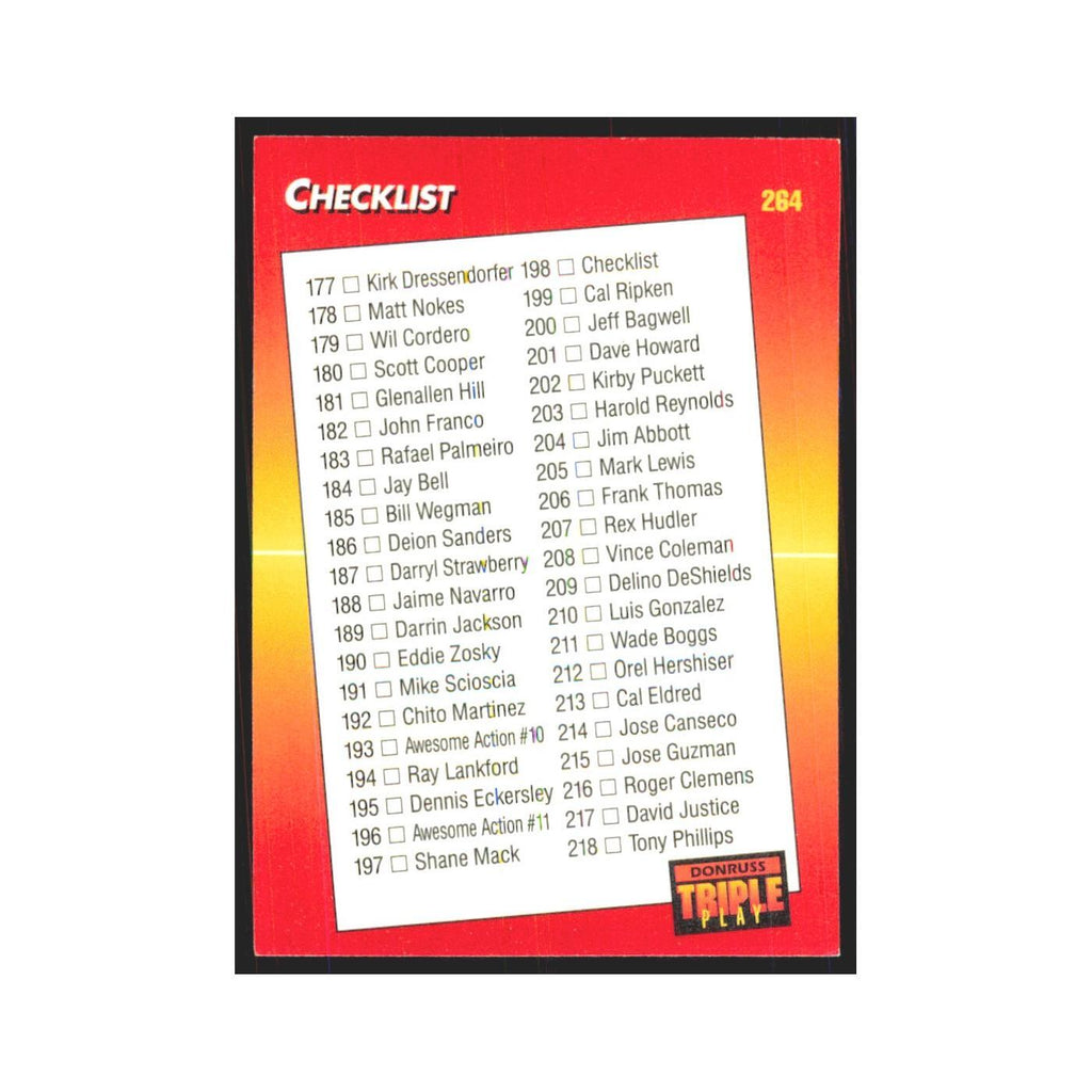 1992 Triple Play Checklist 177-264 #264