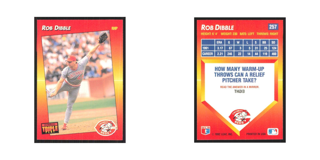 1992 Triple Play Rob Dibble Reds #257