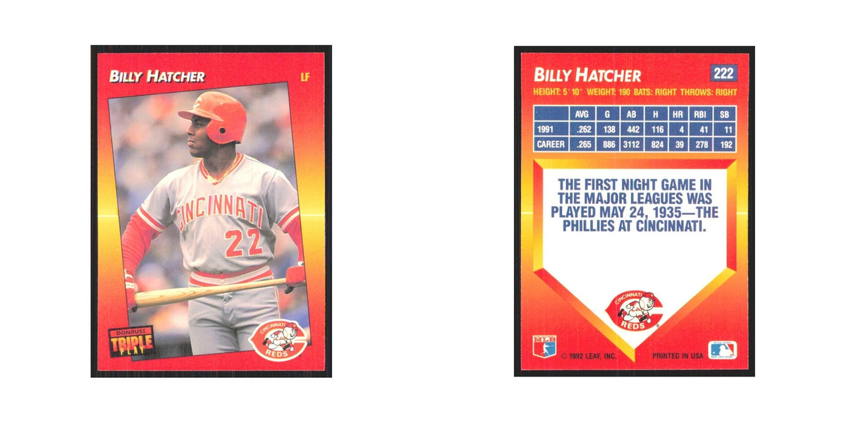 1992 Triple Play Billy Hatcher Reds #222