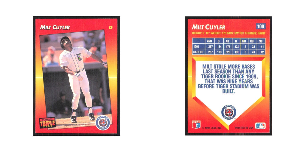 1992 Triple Play Milt Cuyler Tigers #100