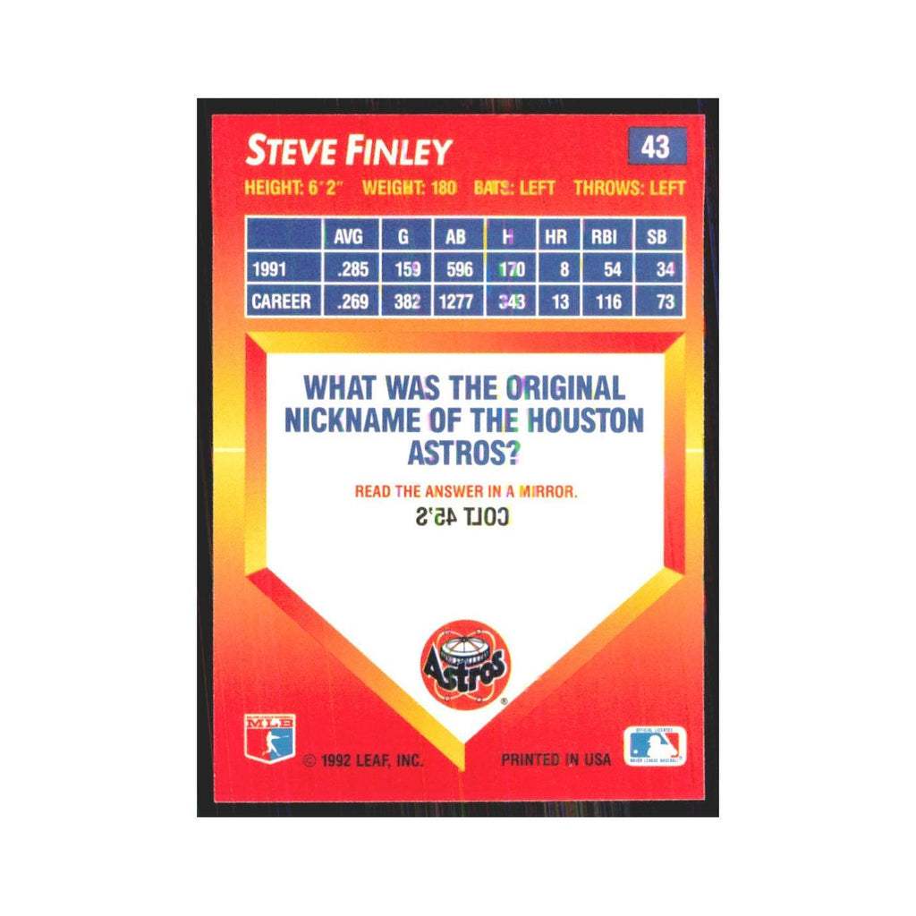 1992 Donruss Triple Play Steve Finley Astros #43