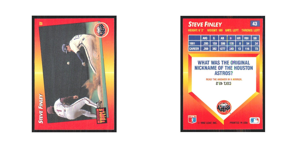 1992 Donruss Triple Play Steve Finley Astros #43