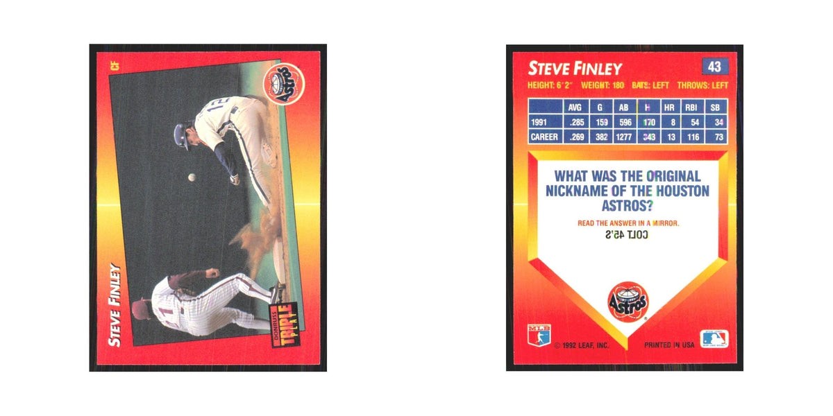 1992 Donruss Triple Play Steve Finley Astros #43