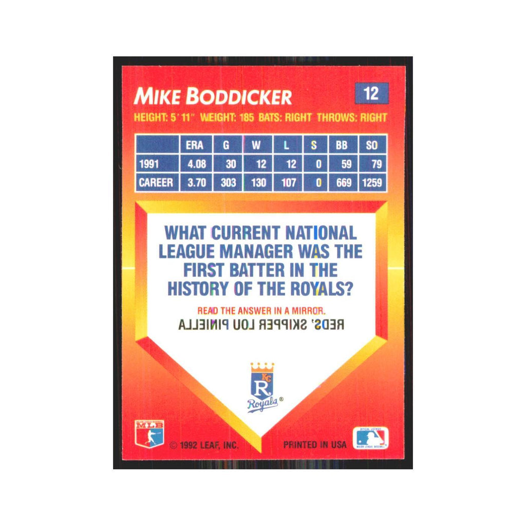 1992 Donruss Triple Play Mike Boddicker Royals #12
