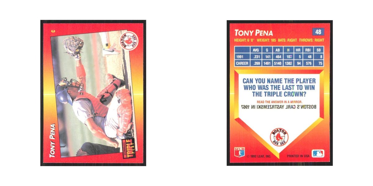 1992 Donruss Triple Play Tony Pena Red Sox #48