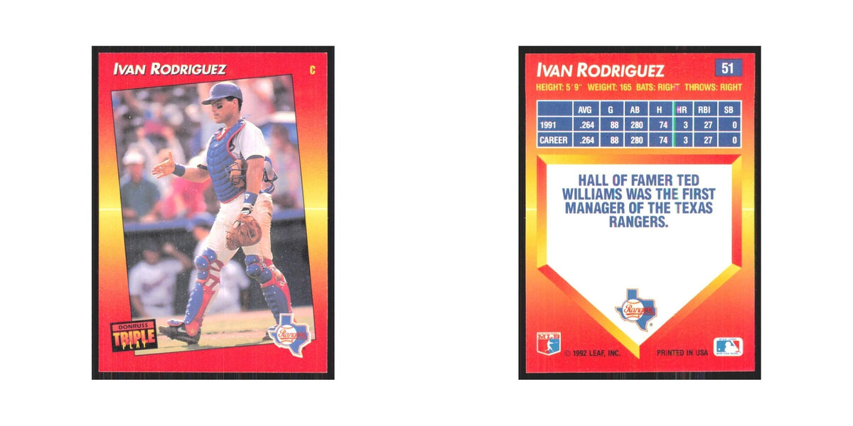 1992 Donruss Triple Play Ivan Rodriguez Rangers #51