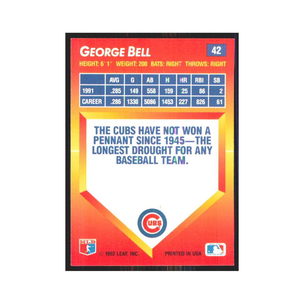 1992 Donruss Triple Play George Bell Cubs #42